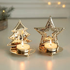Gold Christmas Candle Holder