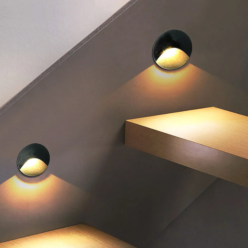 Modern waterproof IP65 LED recessed wall lamp for outdoor lighting - 3W embedded step & staircase balcony portal light