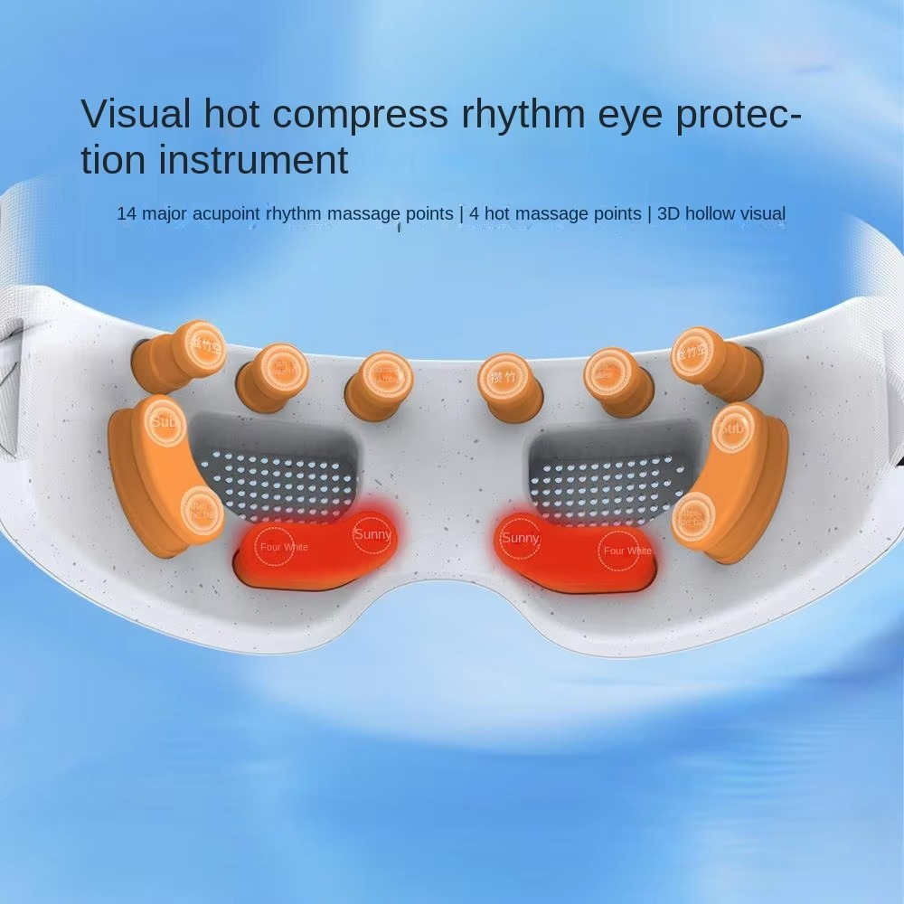 Rechargeable Eye Massager Mask with Heat Therapy Vibration and Bluetooth Music