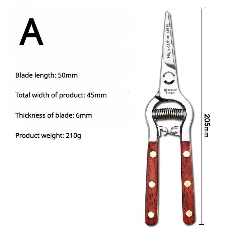 TreeGrip 20 | Garden shears with wooden handle | 20 cm | Forged carbon steel | For branches & fruit trees
