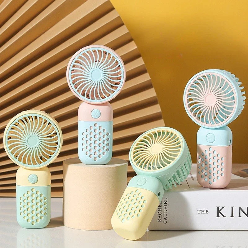 BriseBär Mini Hand Fan | Portable & Rechargeable | Quiet & Fragrance Function | Pastel Colors