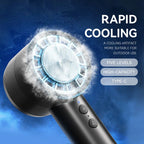 Brisano AirCool Mini Hand Fan with Cooling Function | 5 Speeds | LED Display & USB Charging | Quiet & Portable | For Travel, Office & Outdoor
