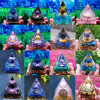 Orgonite Pyramid with Amethyst Pendulum – Energy, Protection and Decoration