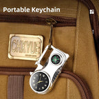 4in1 Windproof Metal Butane Compass Watch Keychain Lighter