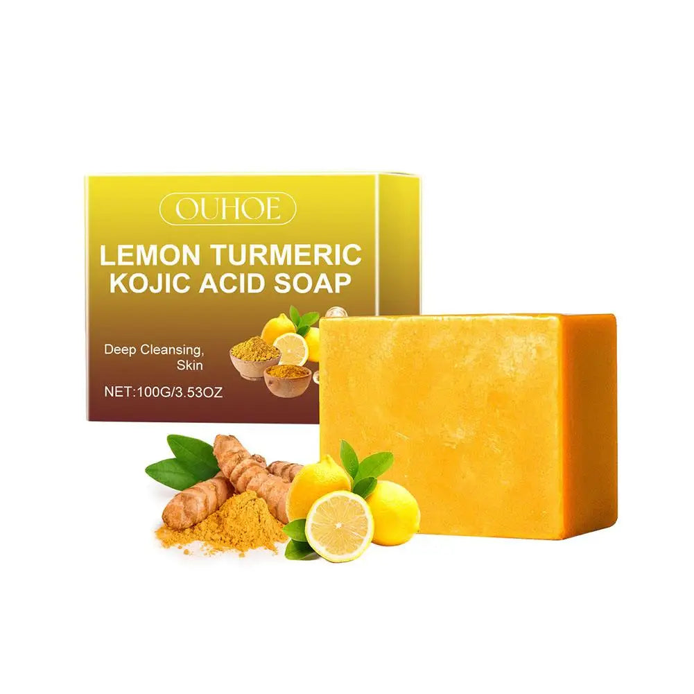 Lemon-Turmeric-Kojic Acid Soap Natural Brightening Face Skin Care