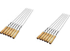 GrillMaster Pro Grill Skewers | Extra Long Stainless Steel Skewers with Wooden Handle | Set of 6