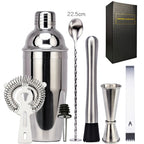 550 ml/750 ml Stainless Steel Cocktail Shaker Mixer Drink Bartender Set Bar Set Tools With Wine Rack Stand Tool for Birthday Gift