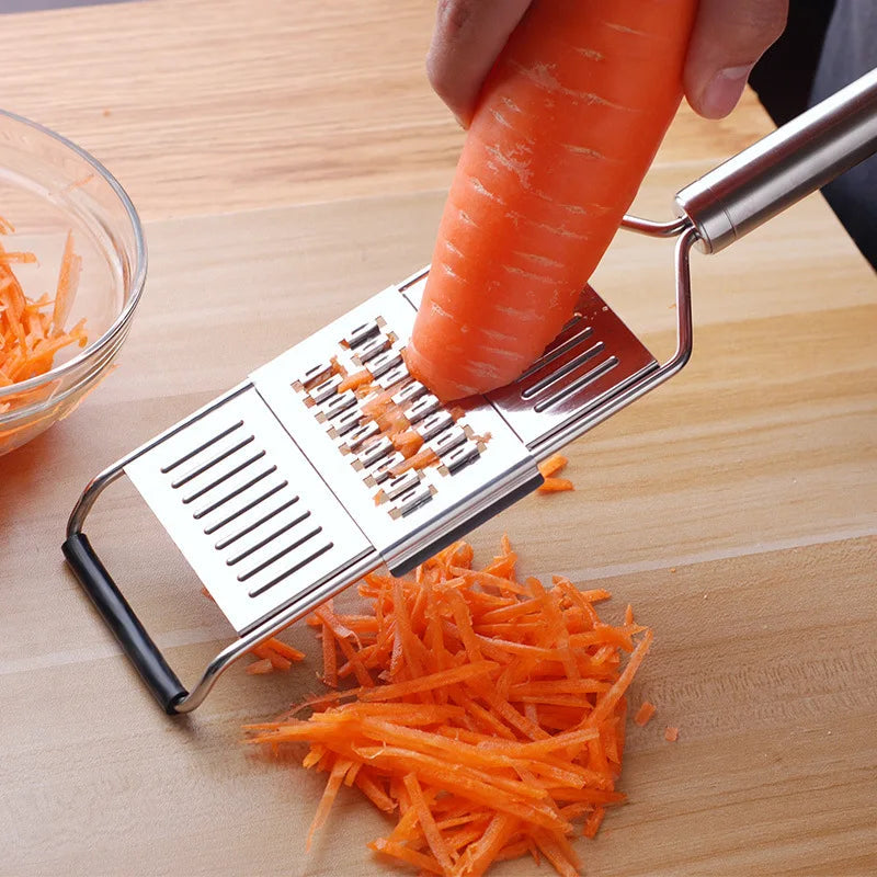 Kitchen Cut Stainless Steel Vegetable Grater & Chopper | 3-in-1 Kitchen Grater | Non-Slip & Dishwasher Safe