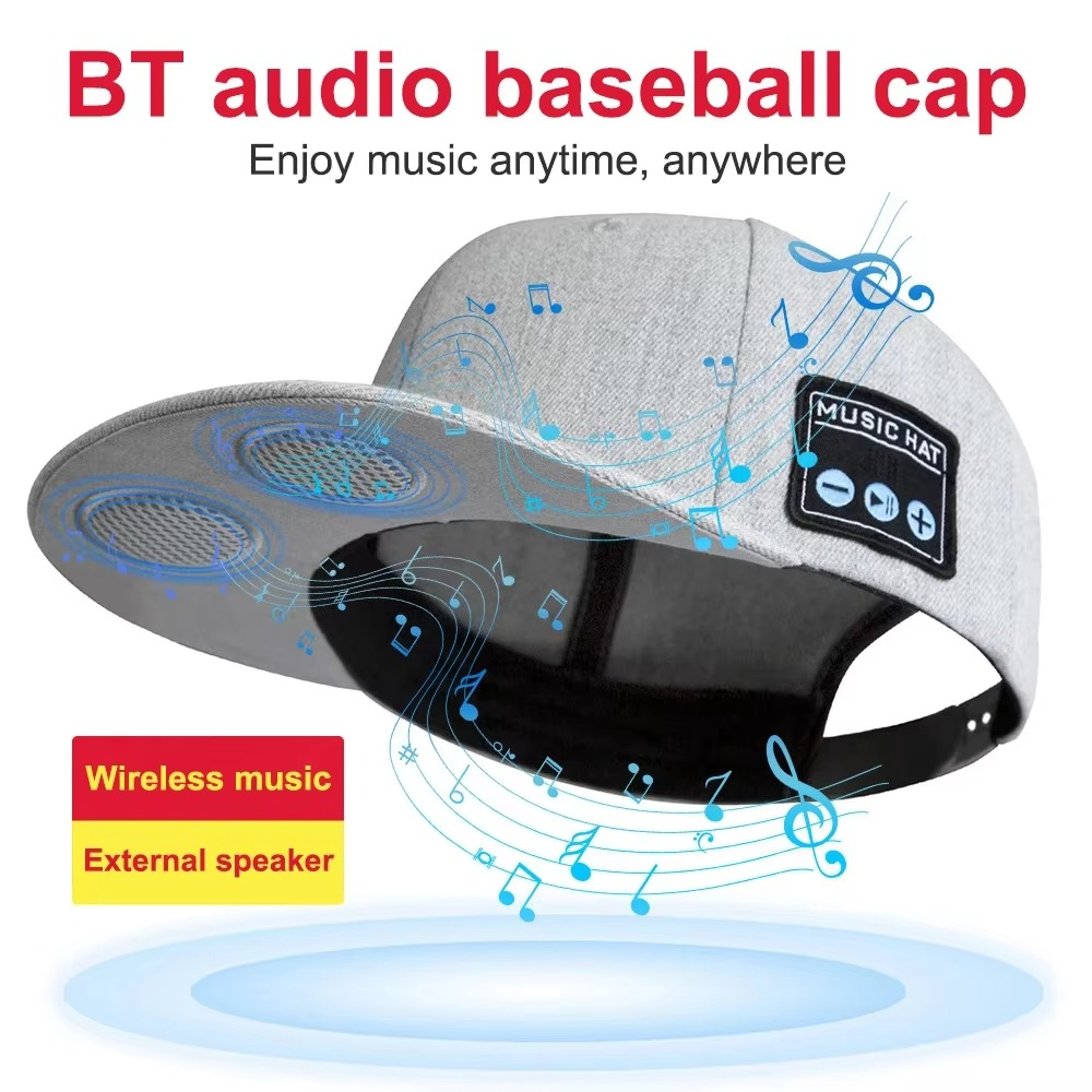 Wireless Bluetooth Speaker Hat with Built in Headphones and Microphone