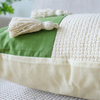 Embroidered tulip cushion cover