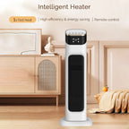 Electric PTC Fan Heater with Adjustable Temperature, Remote Control and Timer, Energy Efficient