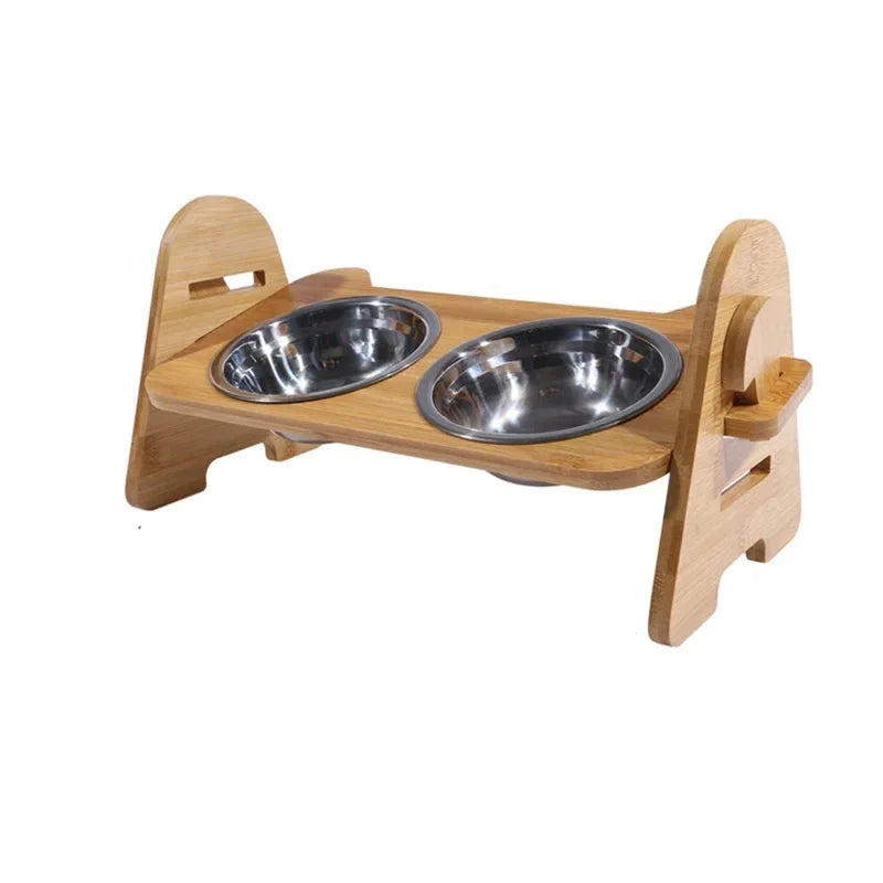 Elegant bamboo bowl for your dog's comfort