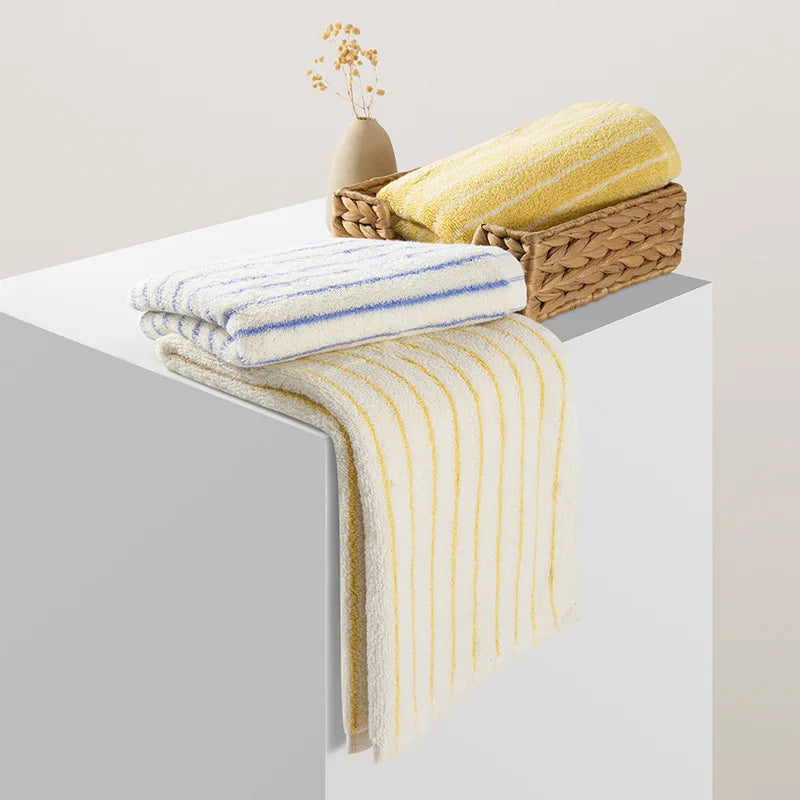 Retro Striped Polyester Towel, Quick-Drying and Machine-Washable