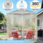 Mosquito net for parasols up to 4m with zip fastener