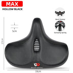 Wide Ergonomic Bike Saddle – Comfortable Saddle with Shock Absorption for City and Mountain Bikes