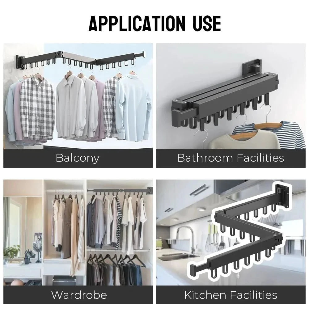 out clothes horse - Wall-mounted aluminium clothes dryer
