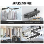 out clothes horse - Wall-mounted aluminium clothes dryer