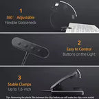 Flexible Reading Lamp USB Rechargeable with Dimmable Light Colors and Clip