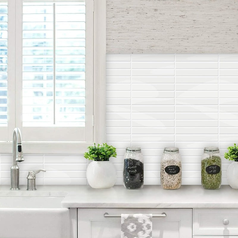 Self-adhesive 3D DIY Kit Kat tiles in glossy white