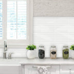 Self-adhesive 3D DIY Kit Kat tiles in glossy white