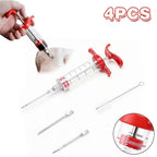 FLAVORYX Marinade Injector | Meat Injector for BBQ & Roasting | With Stainless Steel Needles for Liquid & Spice Marinades | 60 ml Volume