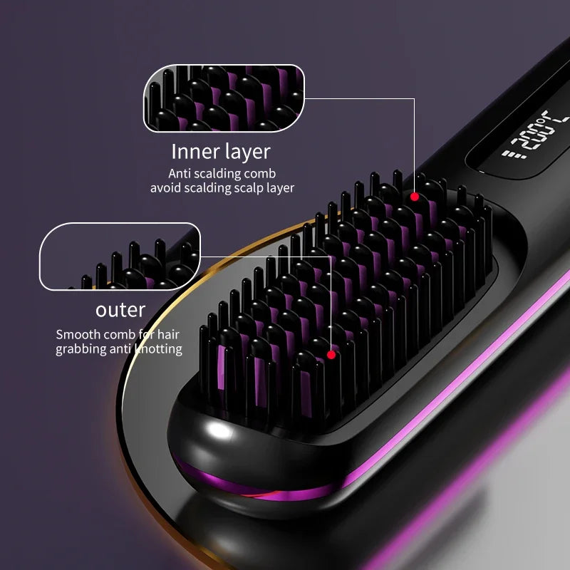 Glissara | Cordless Hair Straightener | USB Charging Function & LCD Display | Ceramic & Ion Technology