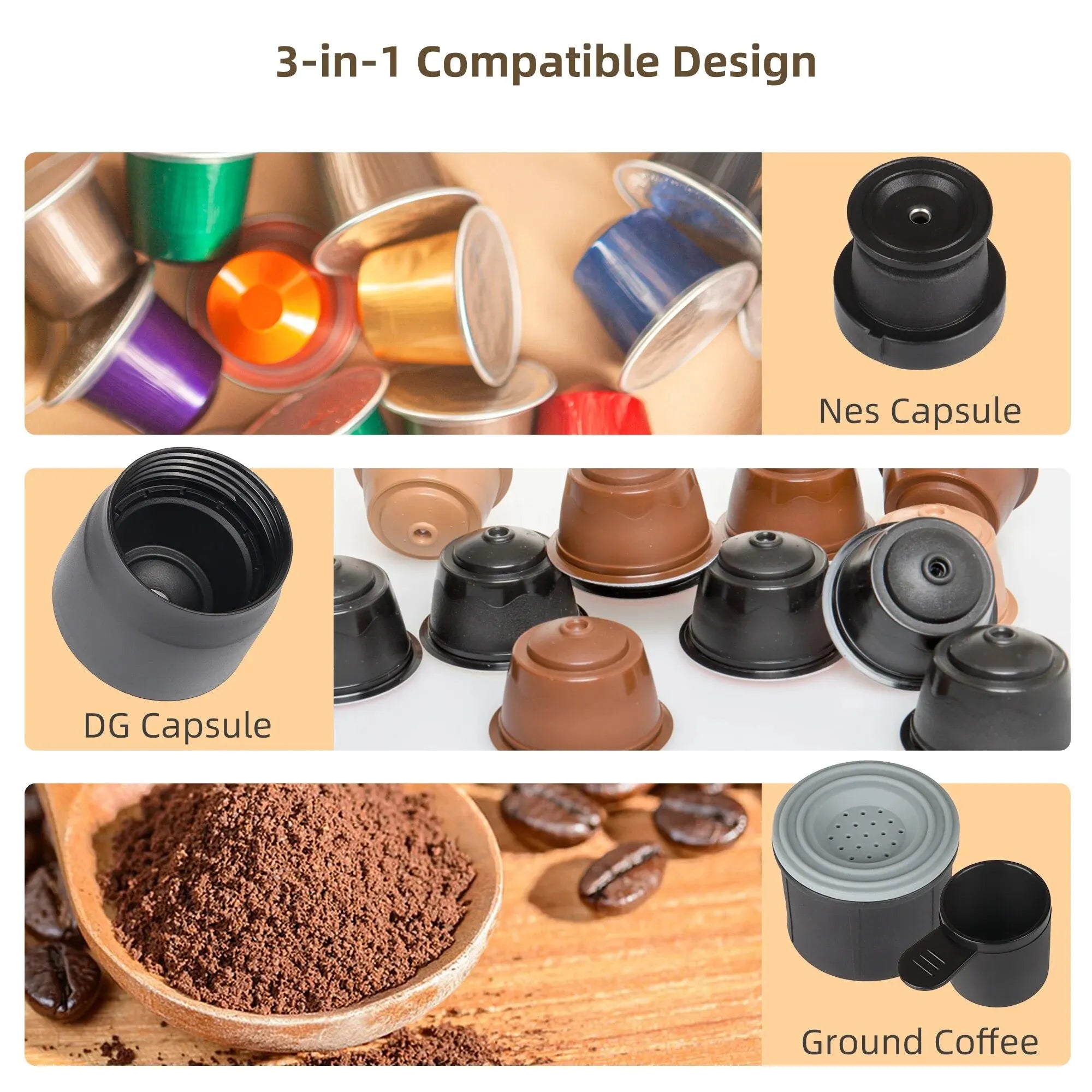 Portable Coffee Machine Espresso Machine Hand Press Capsule Ground Coffee Brewer Portable for Travel and Picnic, BioloMix