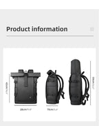 Expandable outdoor backpack with large volume & laptop compartment