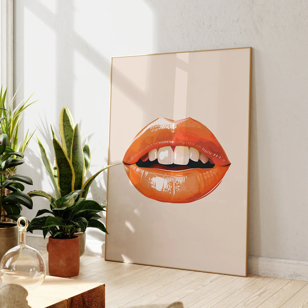 Coral Lips Wall Art