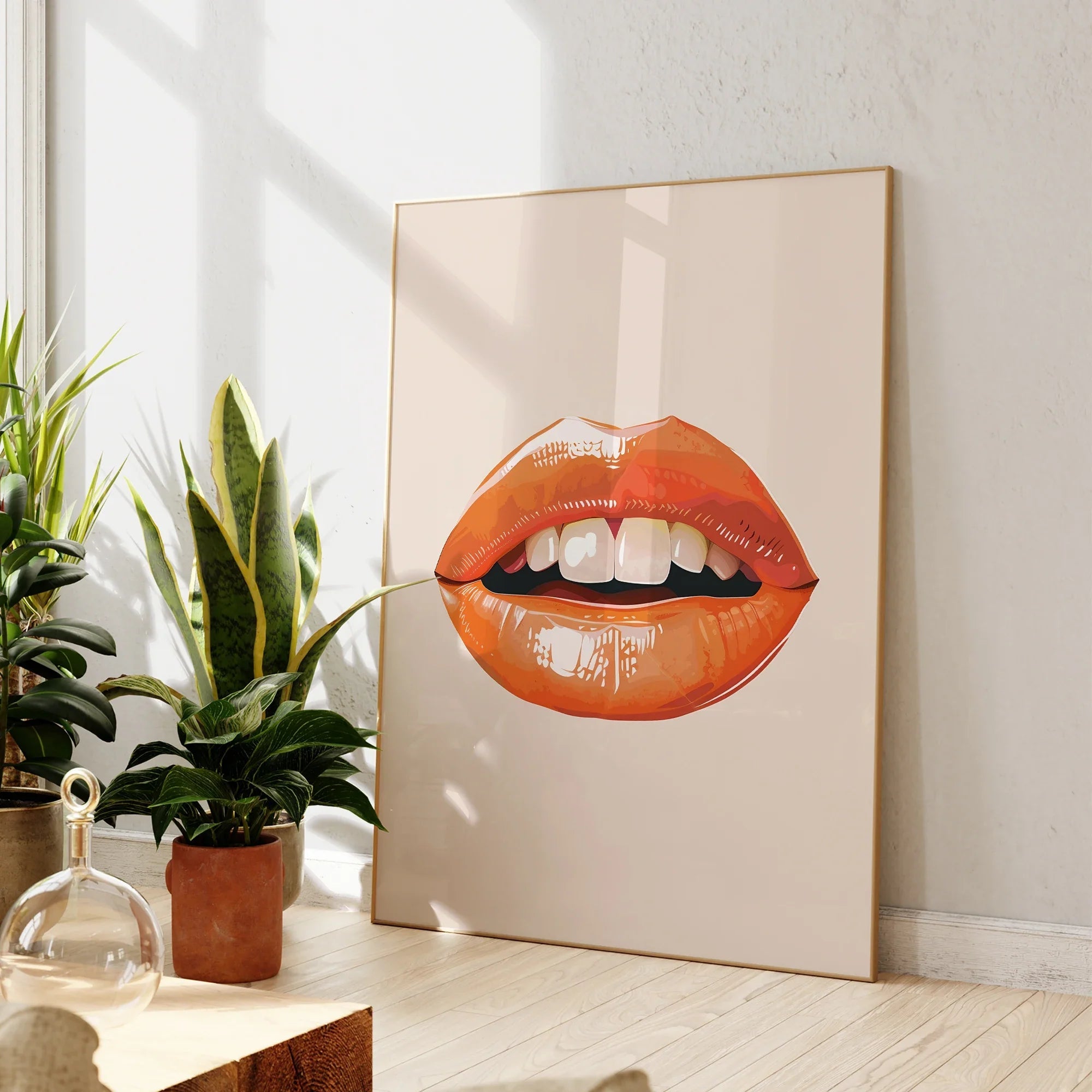 Coral Lips Wall Art