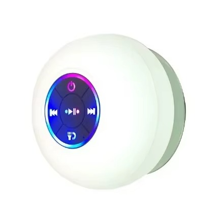 Waterproof Portable Bluetooth Speaker with LED Lights and Suction Cup