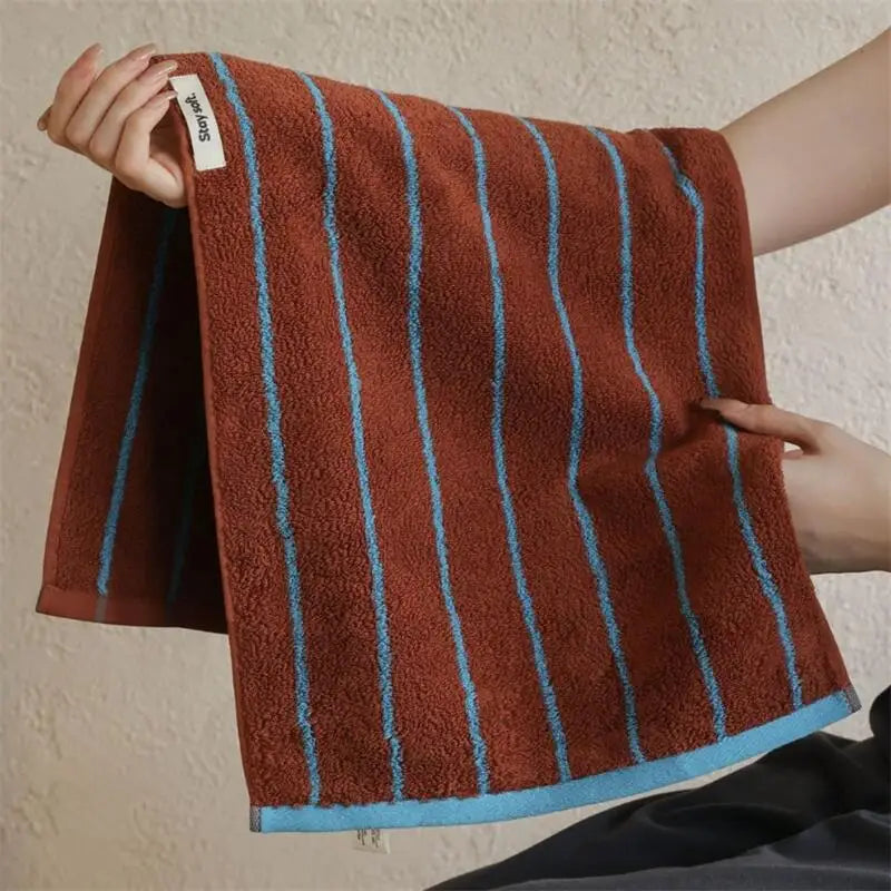 Retro Striped Pure Cotton Towels – Soft & Absorbent