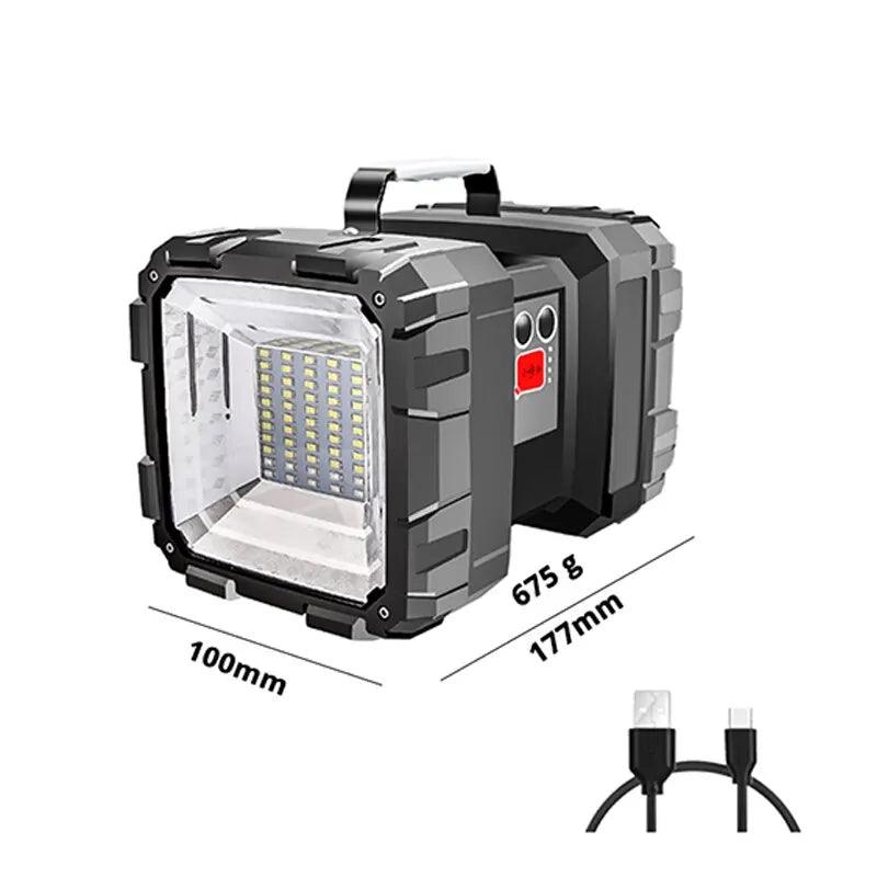 LED Battery Spotlight DualonX Pro | 40 W | Double Lamp with 7 Light Modes | Rechargeable & Waterproof IP64 | Power Bank Function