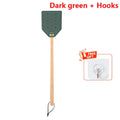 Insektra Leather Fly Swatter with Wood Handle | 13×10 cm Striking Surface | Stainless Steel Rivets | Hanging Device