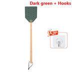 Insektra Leather Fly Swatter with Wood Handle | 13×10 cm Striking Surface | Stainless Steel Rivets | Hanging Device