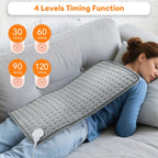ThermaEase Electric Heating Pad | 9 Temperature Levels & 4 Timer Modes | 30×60 cm | Washable & Quick Heating | For Back, Stomach & Legs