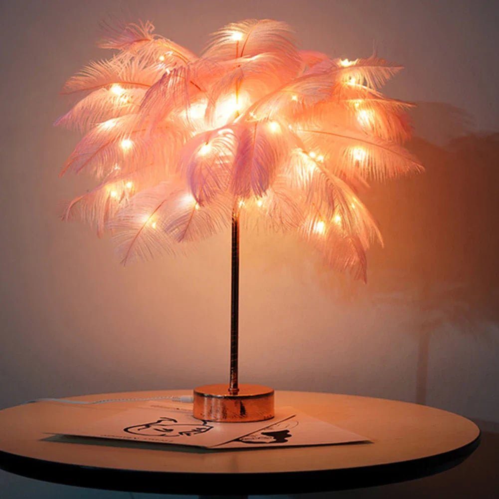 LED Spring Table Lamp Night Light USB powered Remote Control Nightstand Lamps