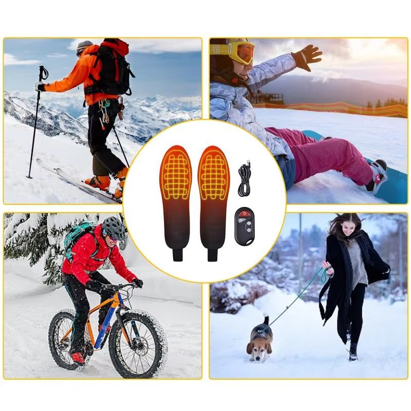 USB Rechargeable 3-Mode Adjustable Heated Insoles for Outdoor Activities