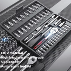 46 or 53 Piece Automotive Socket and Torque Wrench Repair Tool Set