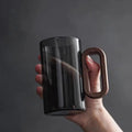Glass Mug with Wood Large and Durable