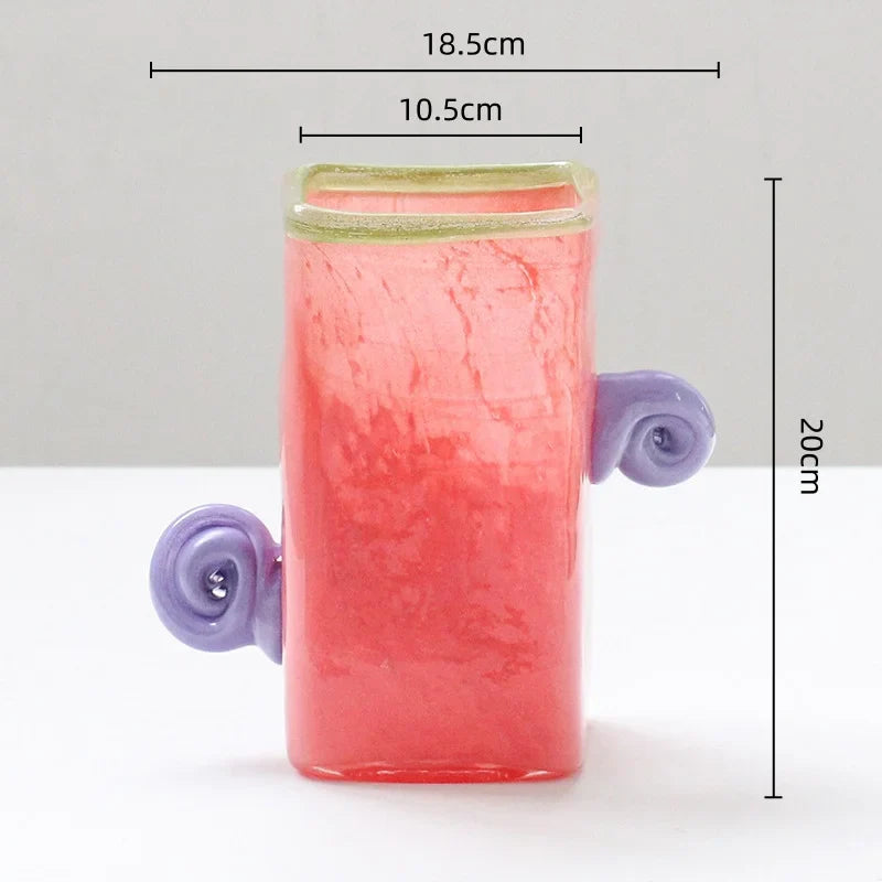 Glass Vase with Binaural Handle