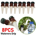 AquaTerris Plant Irrigation System | 8-Piece Set | Self-Watering Ceramic Spikes | Automatic & For Indoor Use