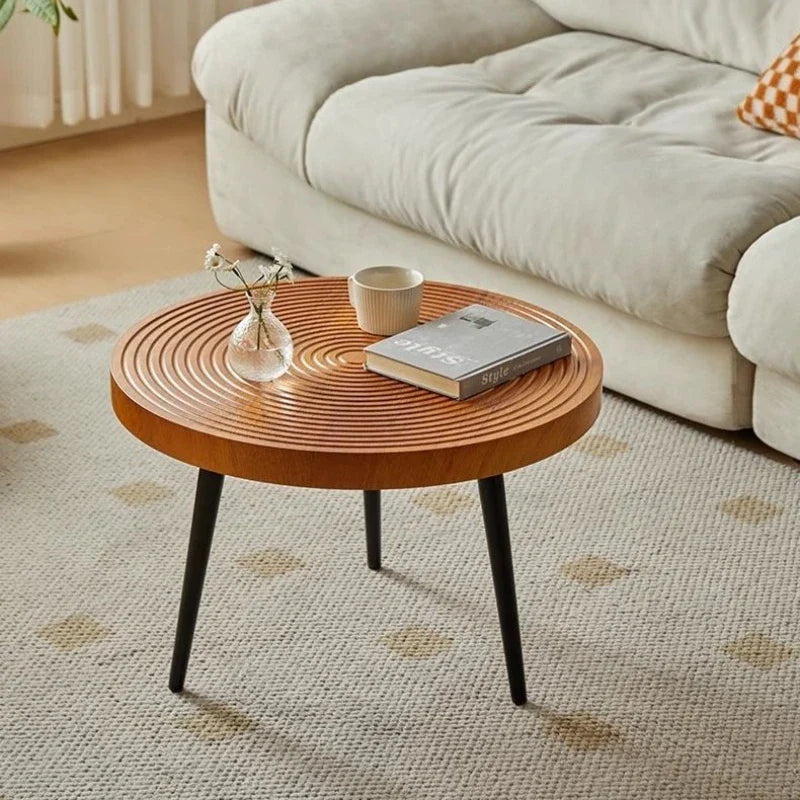 Round Wooden Coffee Table Japanese Design Tea Table Living Room