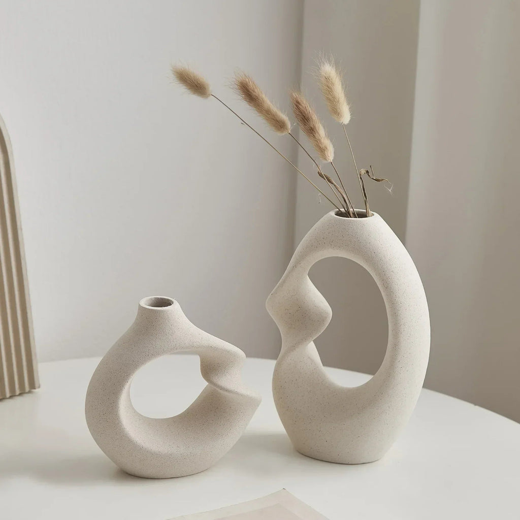 Modern Asymmetrical Sculptural Vase Set