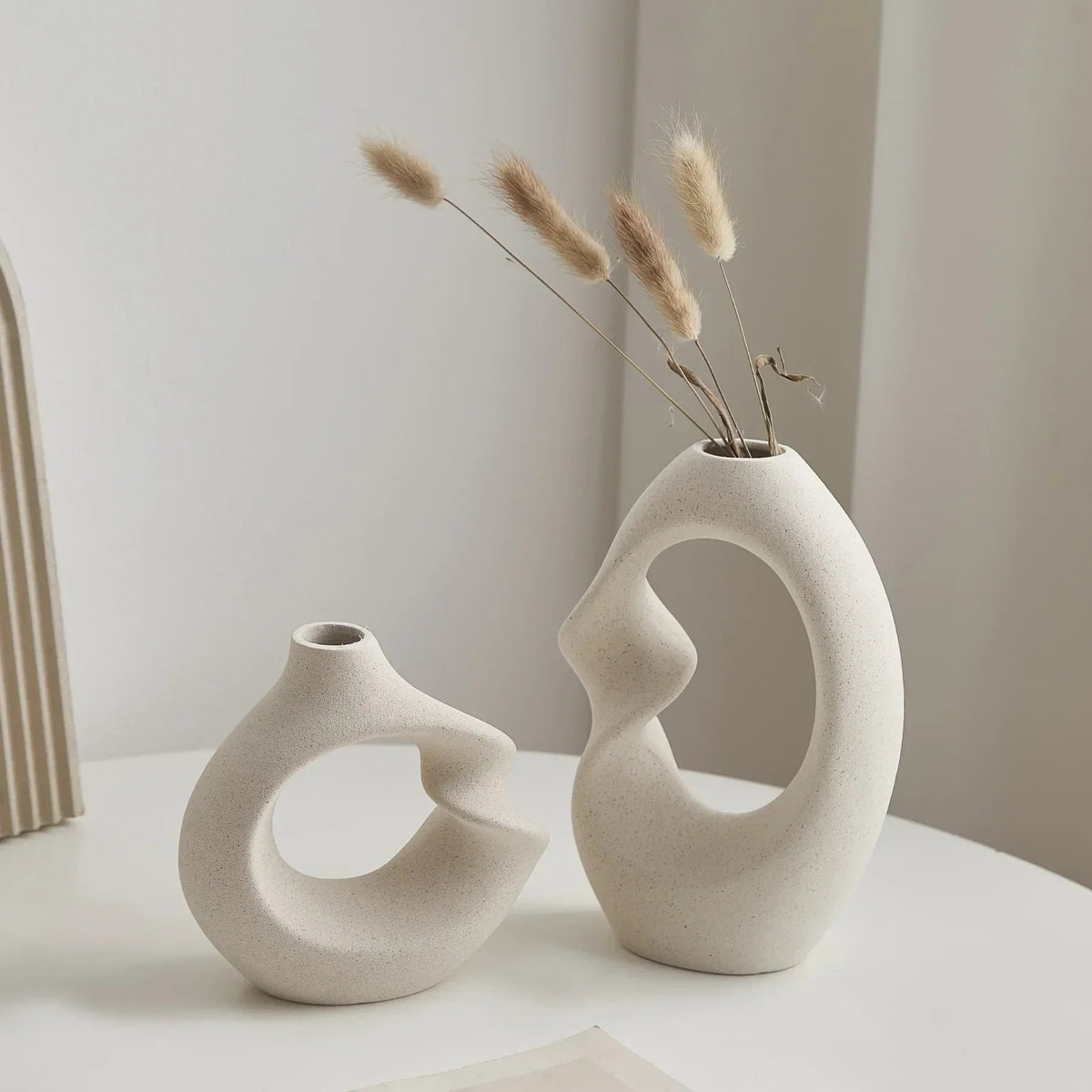 Modern Asymmetrical Sculptural Vase Set