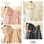 CosyLuxe Plush Blanket Double Layer Extra Thick Soft Rabbit Fur Imitation Easy Care