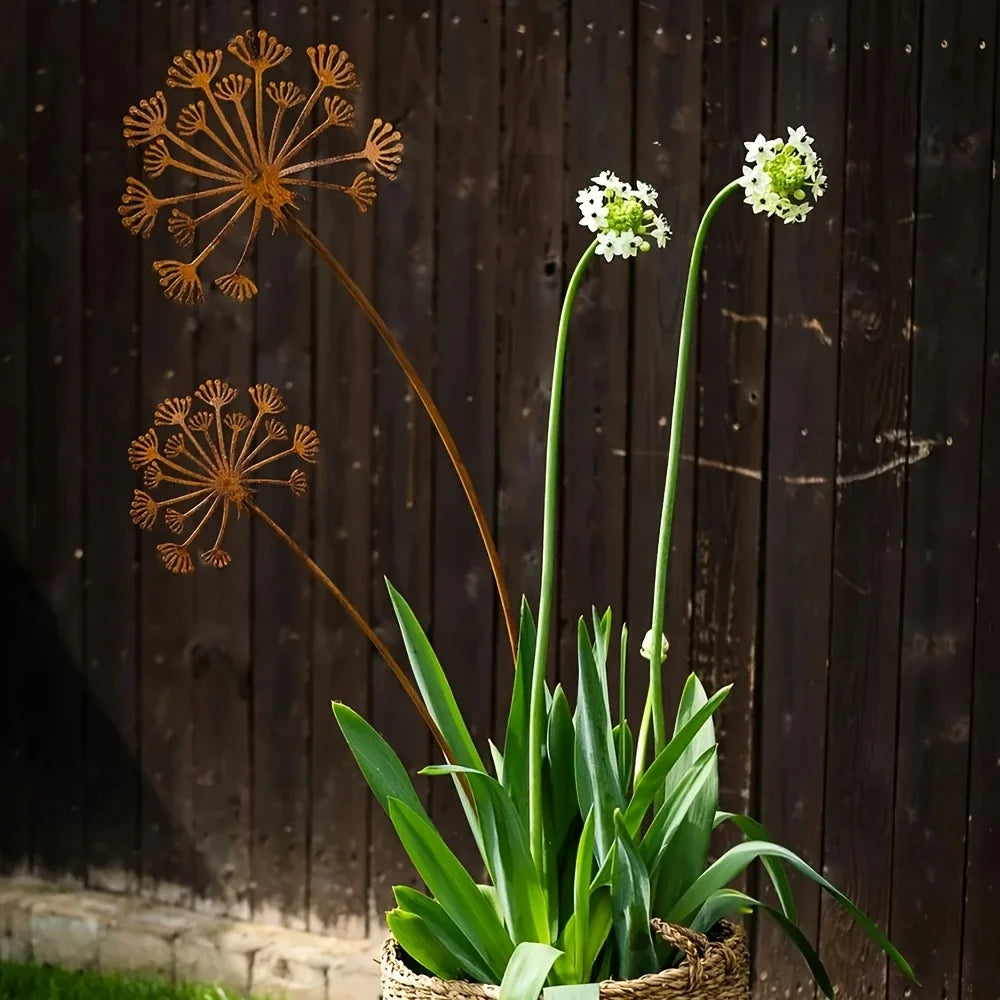 Florandis Metal Garden Stake Flower | Decorative Stake for Balcony, Bed & Plant Pot | Weatherproof & Detailed