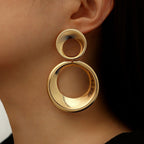 Golden Circle Earrings | Unique Statement Jewelry for a Bold Look