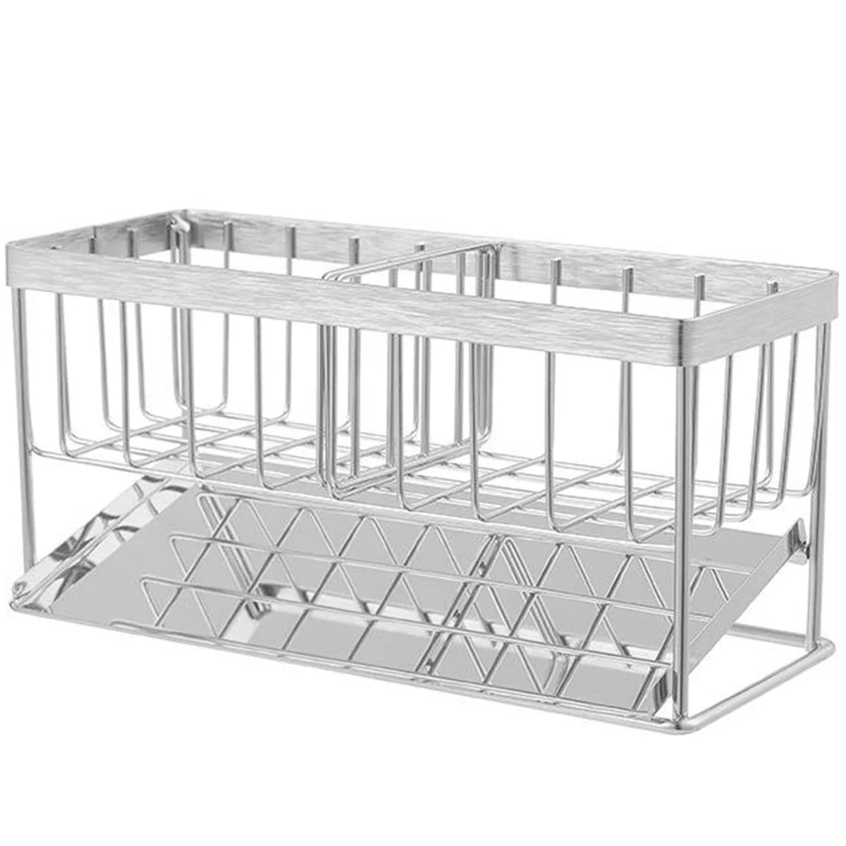 SteelNest | Sink organizer made of stainless steel | Sponge & soap holder with drip tray | 21×8.2×10 cm