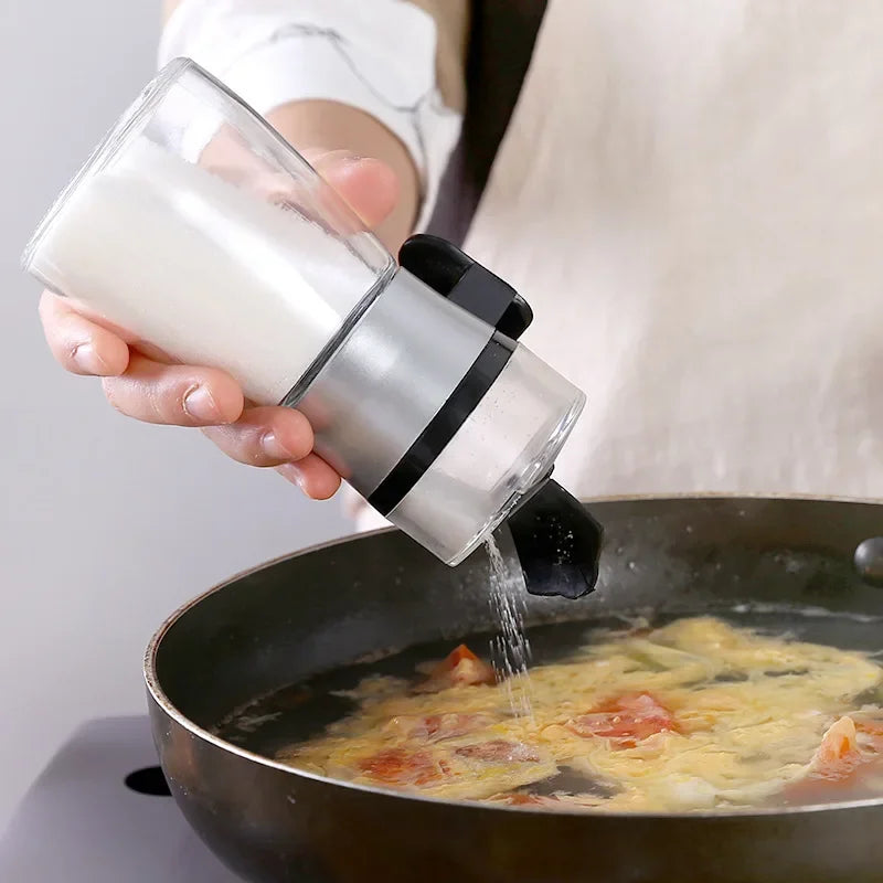 Elegant push dispenser that makes serving spices easier